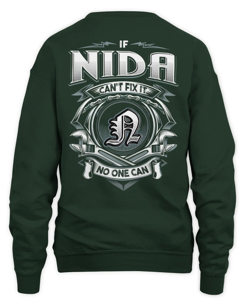 NIDA AP81-K4-626 - Personalized Ahmed Quote Apparel “If Ahmed Can't Fix It, No One Can” - Unisex Sweatshirt - Forest Green