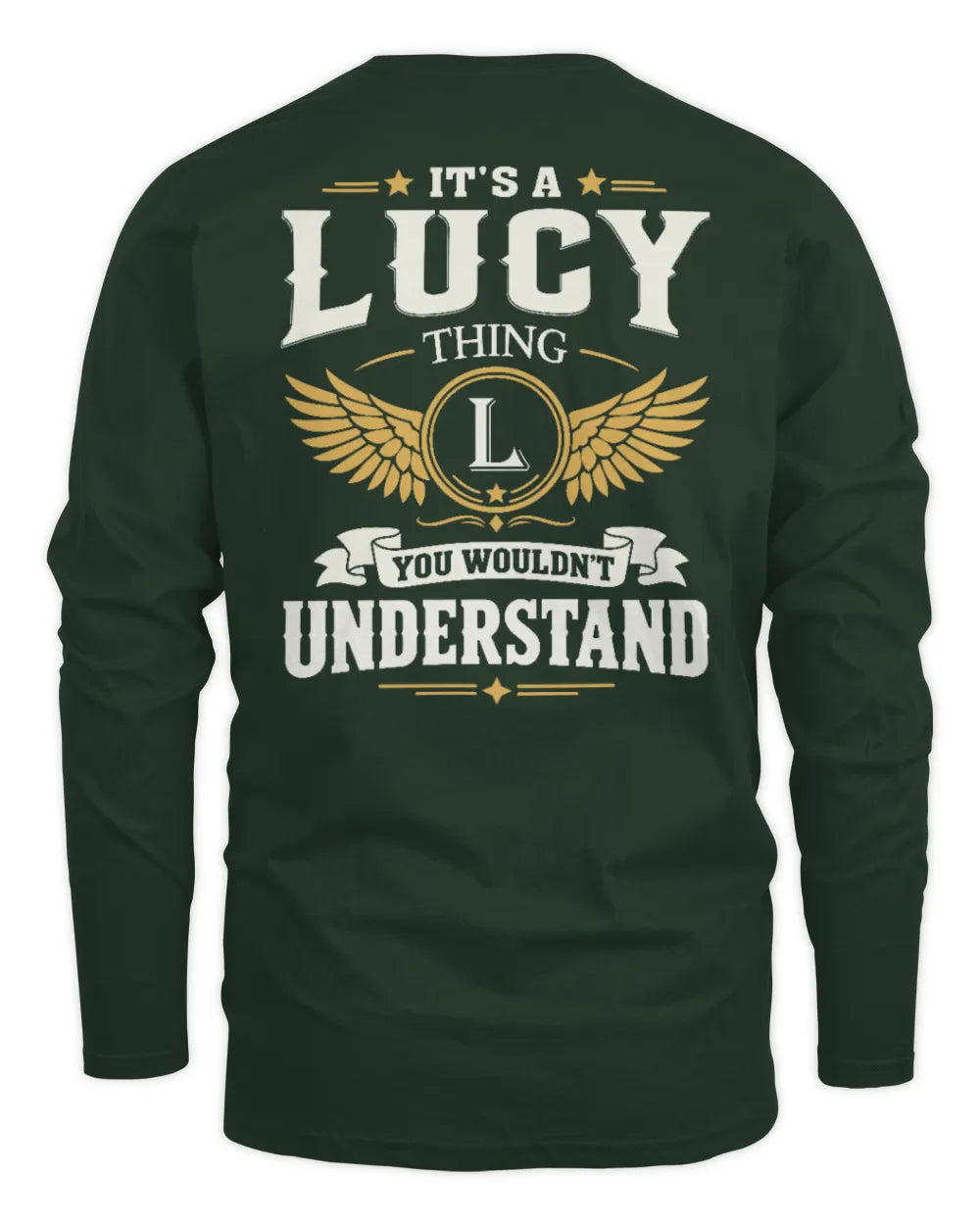 LUCY KT06-M008 It’s a [NAME] Thing – You Wouldn’t Understand | Personalized Vintage T-Shirt - Men's Long Sleeved T-Shirt - Forest Green
