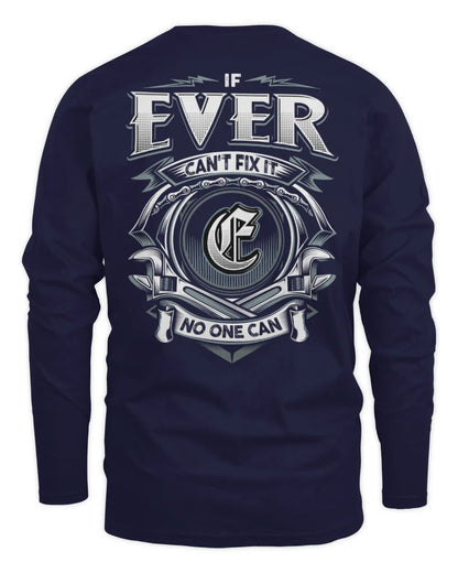 EVER AP81-K4-626 - Personalized Ahmed Quote Apparel “If Ahmed Can't Fix It, No One Can” - Men's Long Sleeved T-Shirt - Navy