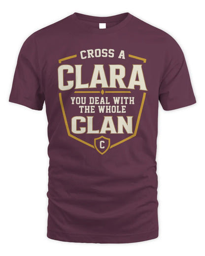 CLARA NT1-K008 Cross A/An NAME, You Deal With the Whole Clan | Personalized Vintage T-Shirt - Unisex Standard T-Shirt - Maroon