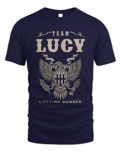 LUCY TP06-K82 – Personalized Classic Style Apparel “Team NAME Lifetime Member” - Unisex Standard T-Shirt - Navy