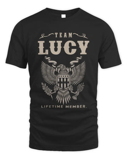 LUCY TP06-K82 – Personalized Classic Style Apparel “Team NAME Lifetime Member” - Unisex Standard T-Shirt - Black