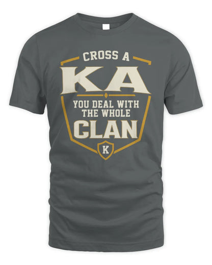 KA NT1-K008 Cross A/An NAME, You Deal With the Whole Clan | Personalized Vintage T-Shirt - Unisex Standard T-Shirt - Charcoal