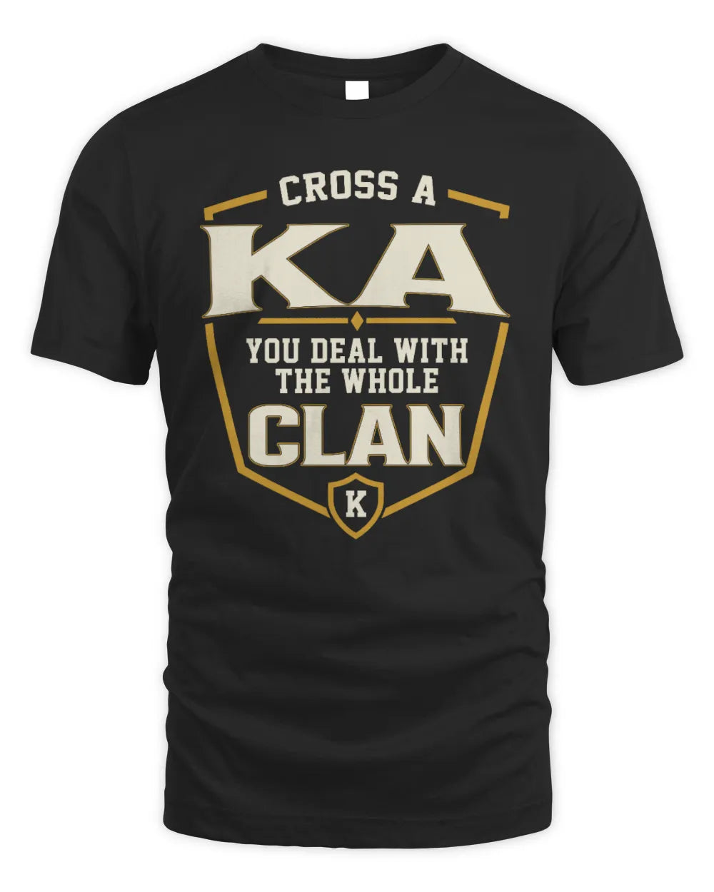KA NT1-K008 Cross A/An NAME, You Deal With the Whole Clan | Personalized Vintage T-Shirt - Unisex Standard T-Shirt - Black
