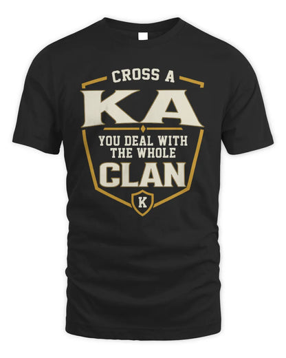 KA NT1-K008 Cross A/An NAME, You Deal With the Whole Clan | Personalized Vintage T-Shirt - Unisex Standard T-Shirt - Black