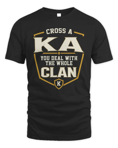 KA NT1-K008 Cross A/An NAME, You Deal With the Whole Clan | Personalized Vintage T-Shirt - Unisex Standard T-Shirt - Black
