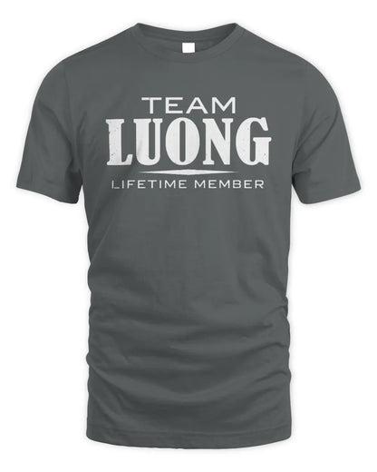 LUONG BL62-K4-128 - Personalized “Team NAME Lifetime Member” - Unisex Standard T-Shirt - Charcoal