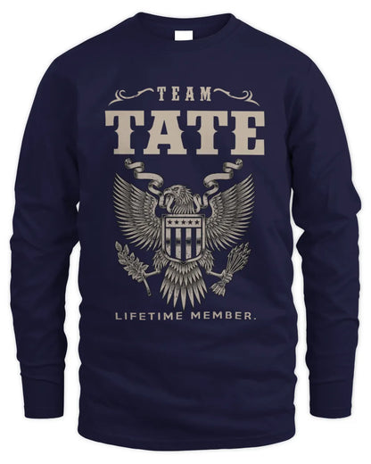 TATE TP06-K82 – Personalized Classic Style Apparel “Team NAME Lifetime Member” - Men's Long Sleeved T-Shirt - Navy