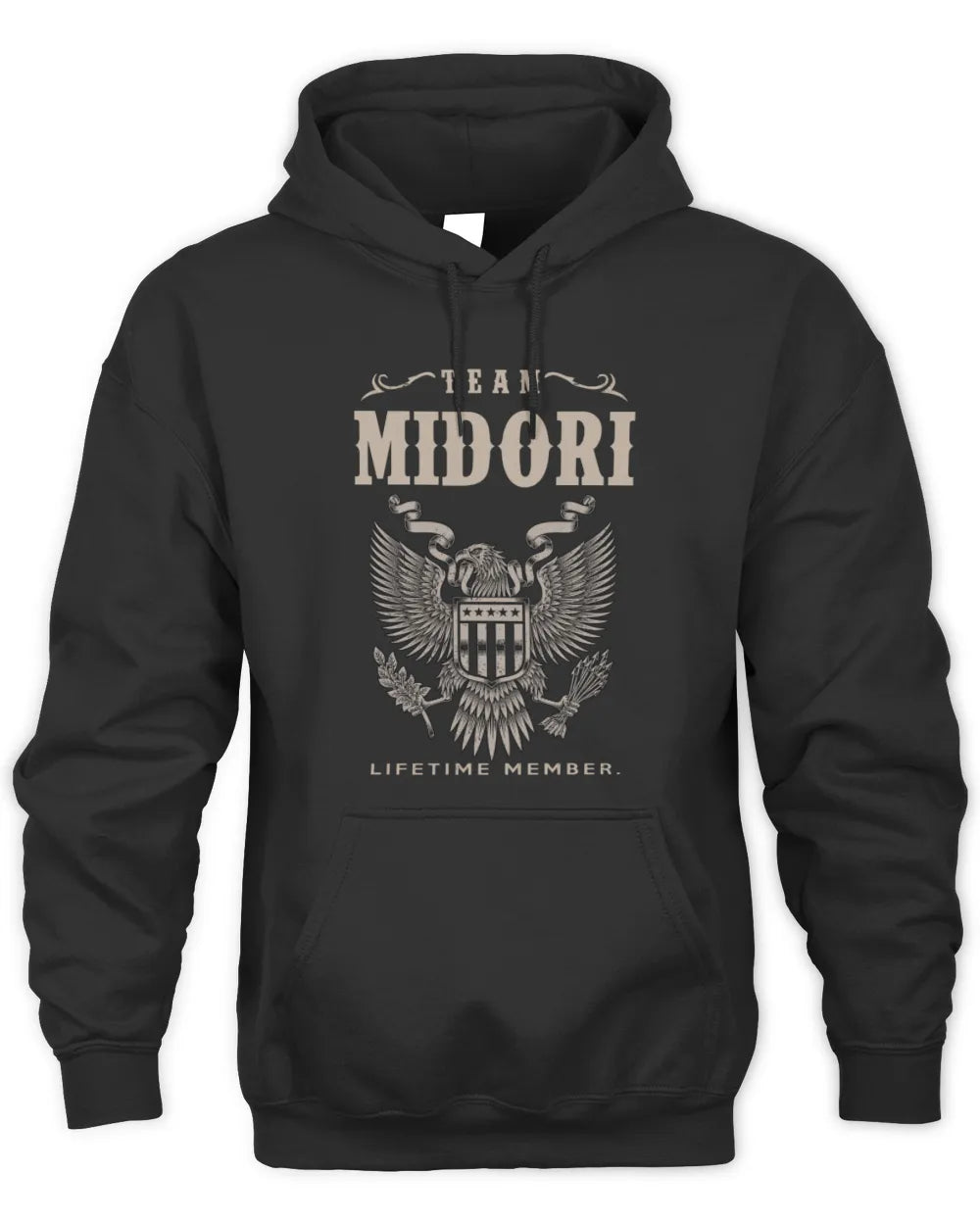 MIDORI TP06-K82 – Personalized Classic Style Apparel “Team NAME Lifetime Member” - Unisex Hoodie - Black