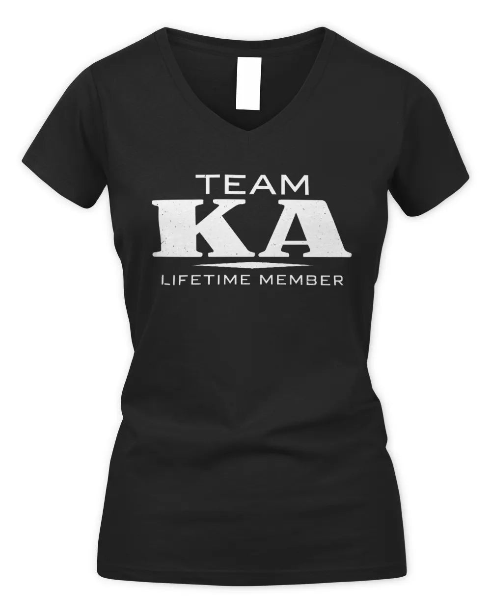 KA BL62-K4-128 - Personalized “Team NAME Lifetime Member” - Women's V-Neck T-Shirt - Black