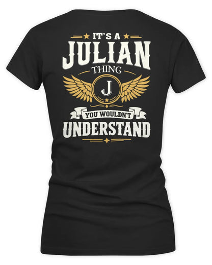 JULIAN KT06-M008 It’s a [NAME] Thing – You Wouldn’t Understand | Personalized Vintage T-Shirt - Women's V-Neck T-Shirt - Black
