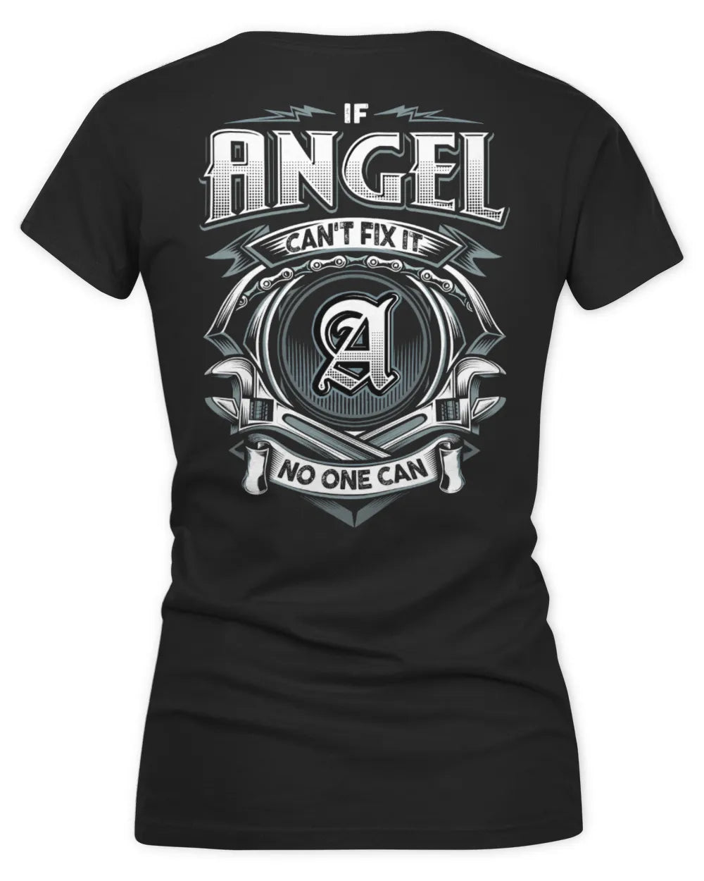 ANGEL AP81-K4-626 - Personalized Ahmed Quote Apparel “If Ahmed Can't Fix It, No One Can” - Women's V-Neck T-Shirt - Black
