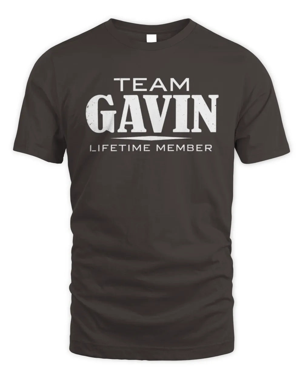 GAVIN BL62-K4-128 - Personalized “Team NAME Lifetime Member” - Unisex Standard T-Shirt - Dark Chocolate