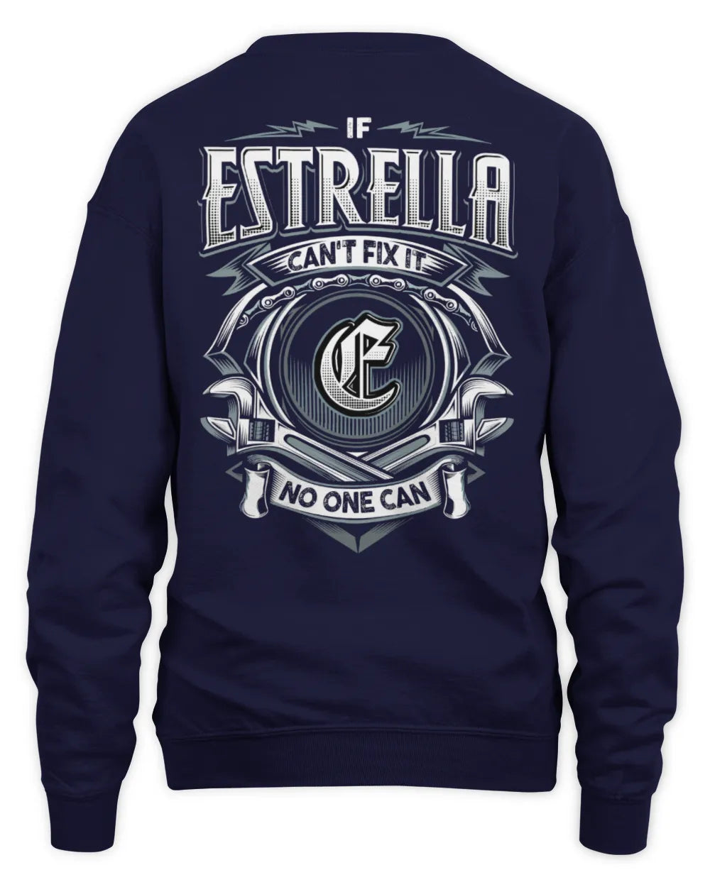 ESTRELLA AP81-K4-626 - Personalized Ahmed Quote Apparel “If Ahmed Can't Fix It, No One Can” - Unisex Sweatshirt - Navy