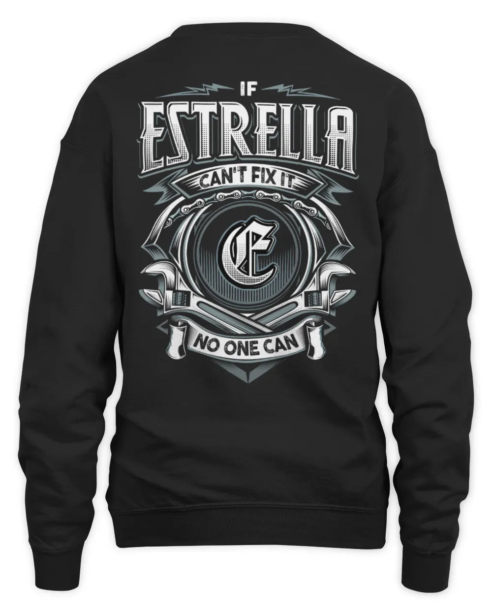 ESTRELLA AP81-K4-626 - Personalized Ahmed Quote Apparel “If Ahmed Can't Fix It, No One Can” - Unisex Sweatshirt - Black