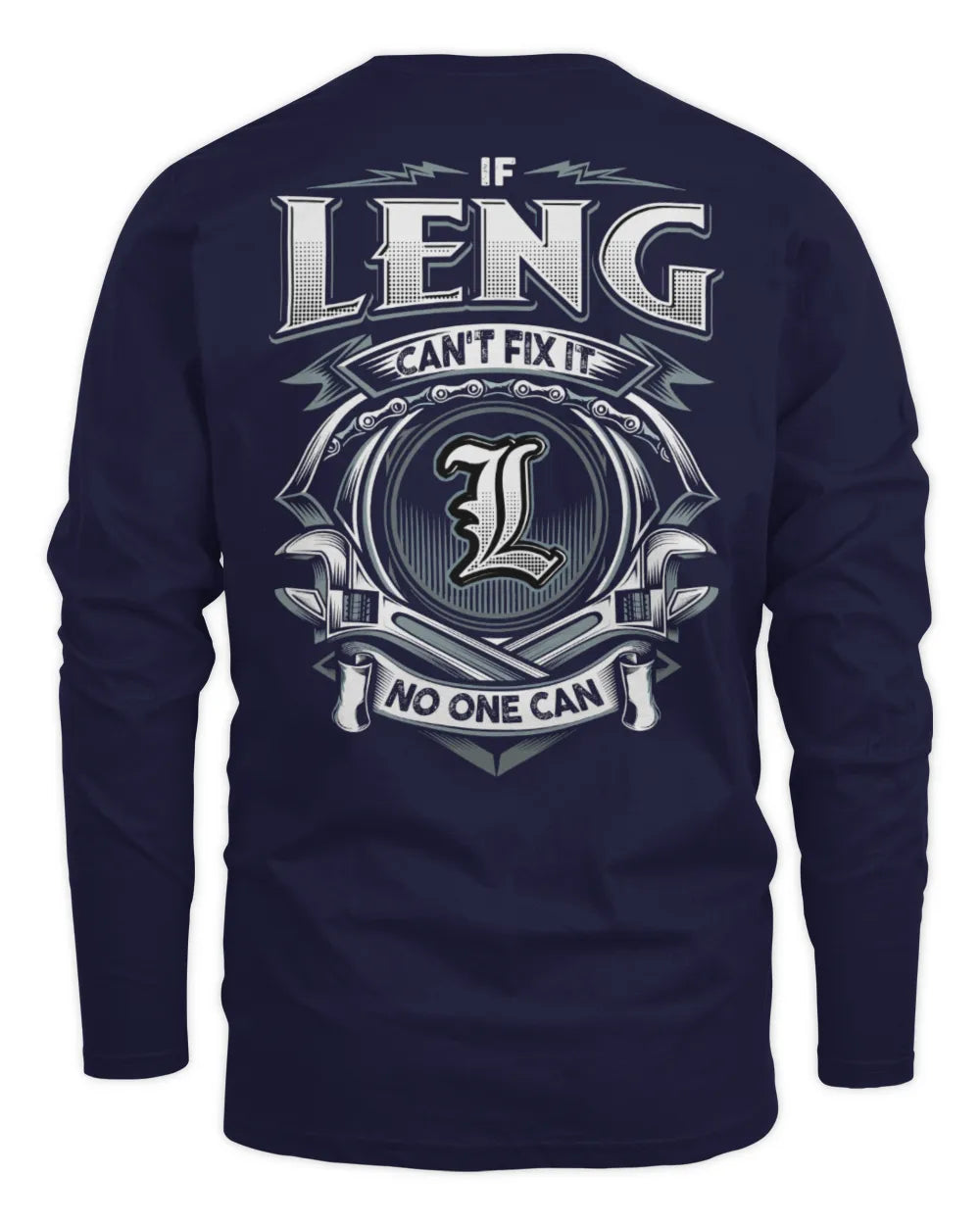 LENG AP81-K4-626 - Personalized Ahmed Quote Apparel “If Ahmed Can't Fix It, No One Can” - Men's Long Sleeved T-Shirt - Navy