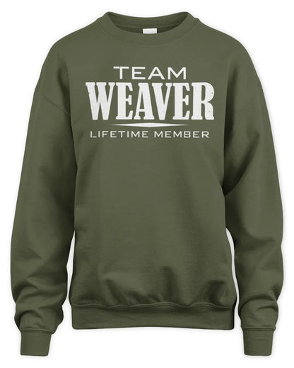 WEAVER BL62-K4-128 - Personalized “Team NAME Lifetime Member” - Unisex Sweatshirt - Military Green