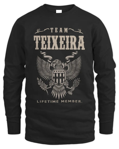 TEIXEIRA TP06-K82 – Personalized Classic Style Apparel “Team NAME Lifetime Member” - Men's Long Sleeved T-Shirt - Black
