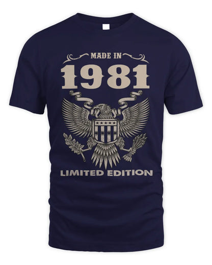 1981 HH89-K2 – Classic Birth Year Limited Edition T-Shirt - Unisex Standard T-Shirt - Navy