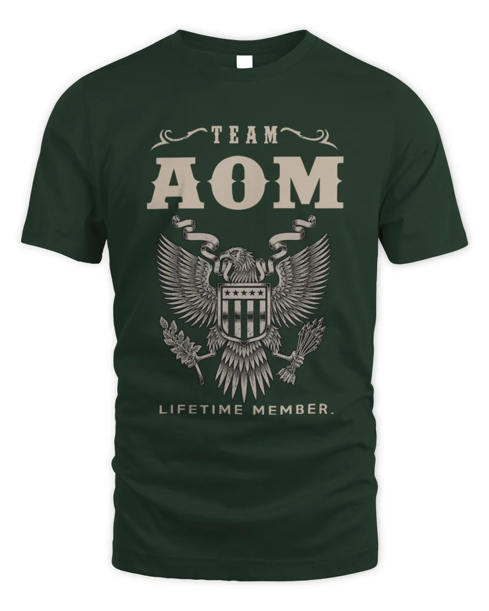 AOM TP06-K82 – Personalized Classic Style Apparel “Team NAME Lifetime Member” - Unisex Standard T-Shirt - Forest Green