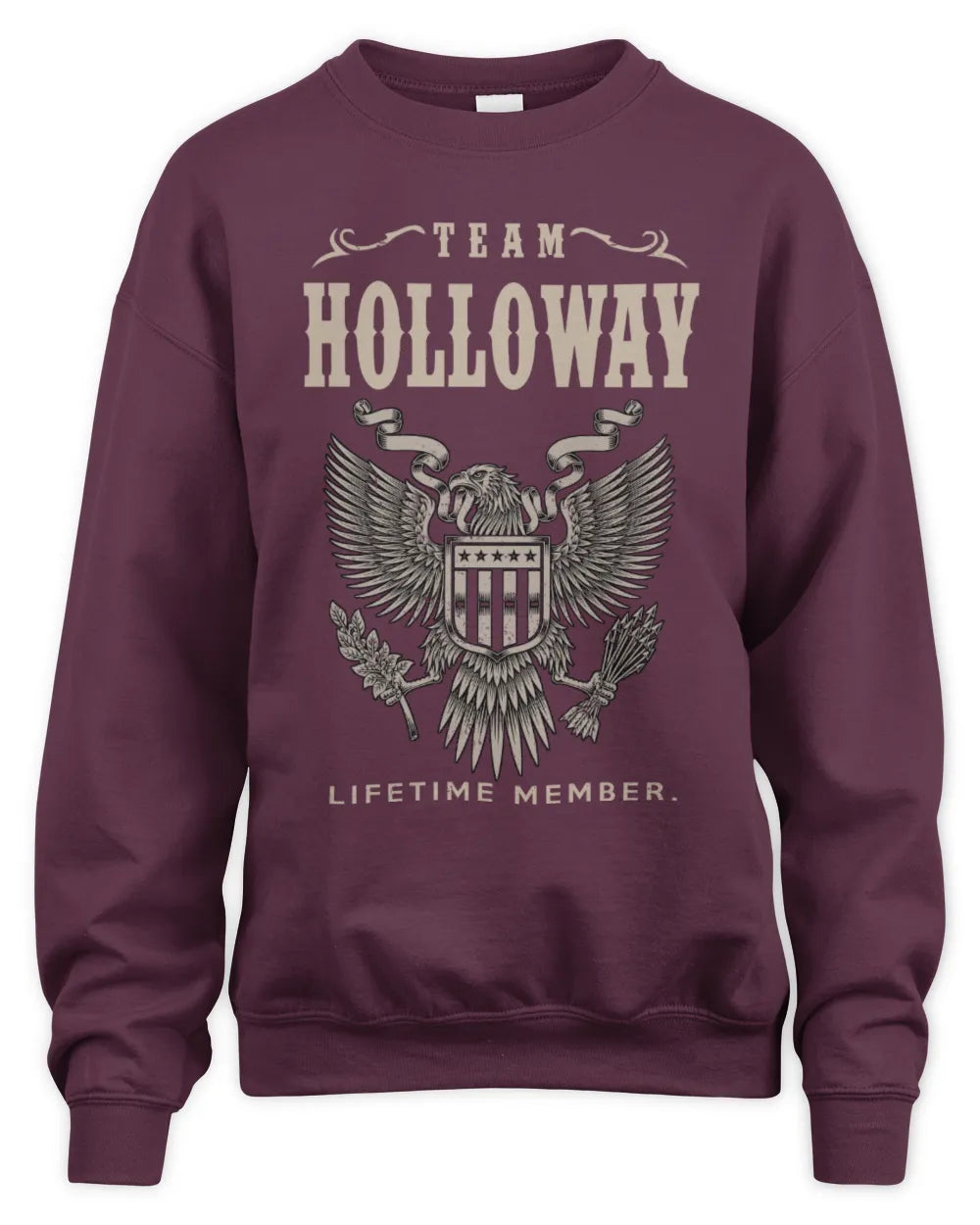 HOLLOWAY TP06-K82 – Personalized Classic Style Apparel “Team NAME Lifetime Member” - Unisex Sweatshirt - Maroon