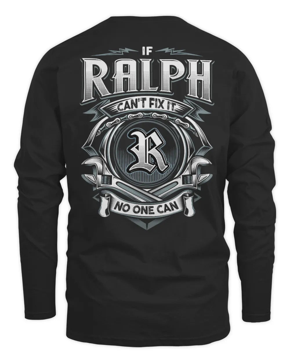 RALPH AP81-K4-626 - Personalized Ahmed Quote Apparel “If Ahmed Can't Fix It, No One Can” - Men's Long Sleeved T-Shirt - Black