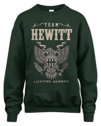 HEWITT TP06-K82 – Personalized Classic Style Apparel “Team NAME Lifetime Member” - Unisex Sweatshirt - Forest Green