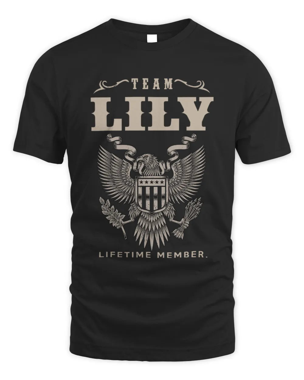 LILY TP06-K82 – Personalized Classic Style Apparel “Team NAME Lifetime Member” - Unisex Standard T-Shirt - Black