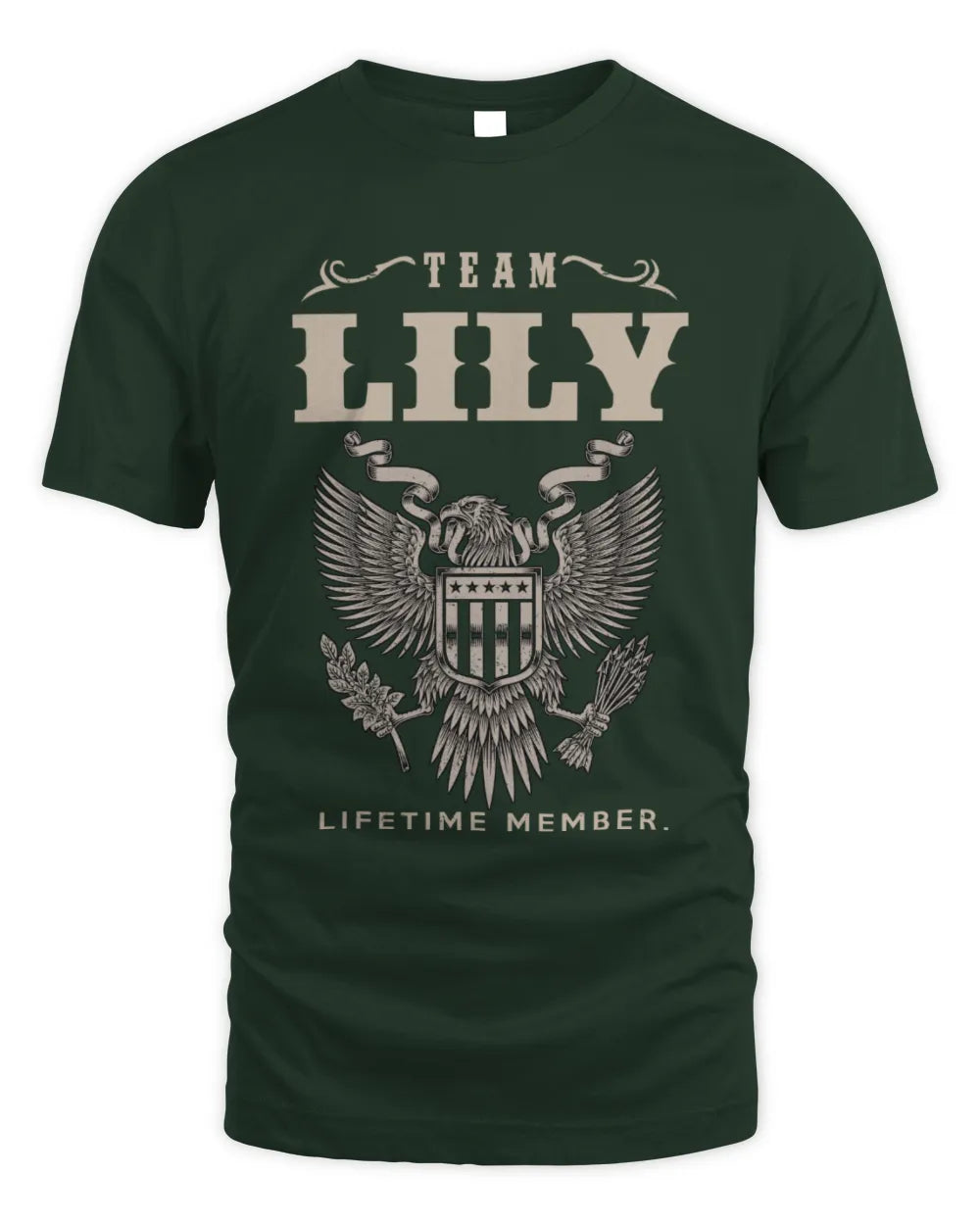 LILY TP06-K82 – Personalized Classic Style Apparel “Team NAME Lifetime Member” - Unisex Standard T-Shirt - Forest Green