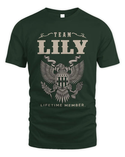 LILY TP06-K82 – Personalized Classic Style Apparel “Team NAME Lifetime Member” - Unisex Standard T-Shirt - Forest Green