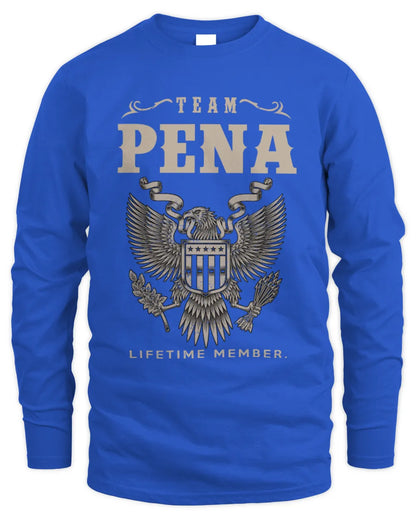 PENA TP06-K82 – Personalized Classic Style Apparel “Team NAME Lifetime Member” - Men's Long Sleeved T-Shirt - Royal