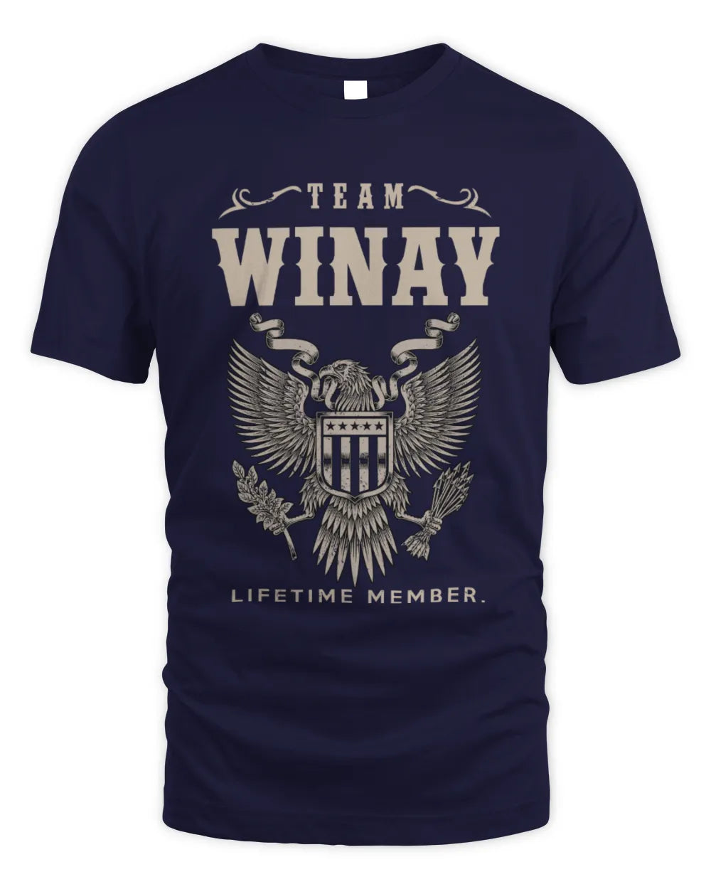 WINAY TP06-K82 – Personalized Classic Style Apparel “Team NAME Lifetime Member” - Unisex Standard T-Shirt - Navy