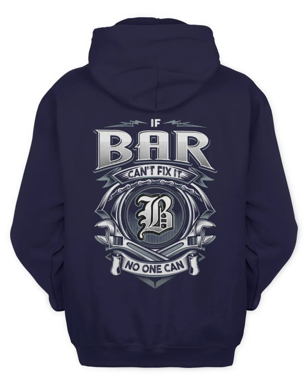 BAR AP81-K4-626 - Personalized Ahmed Quote Apparel “If Ahmed Can't Fix It, No One Can” - Unisex Hoodie - Navy