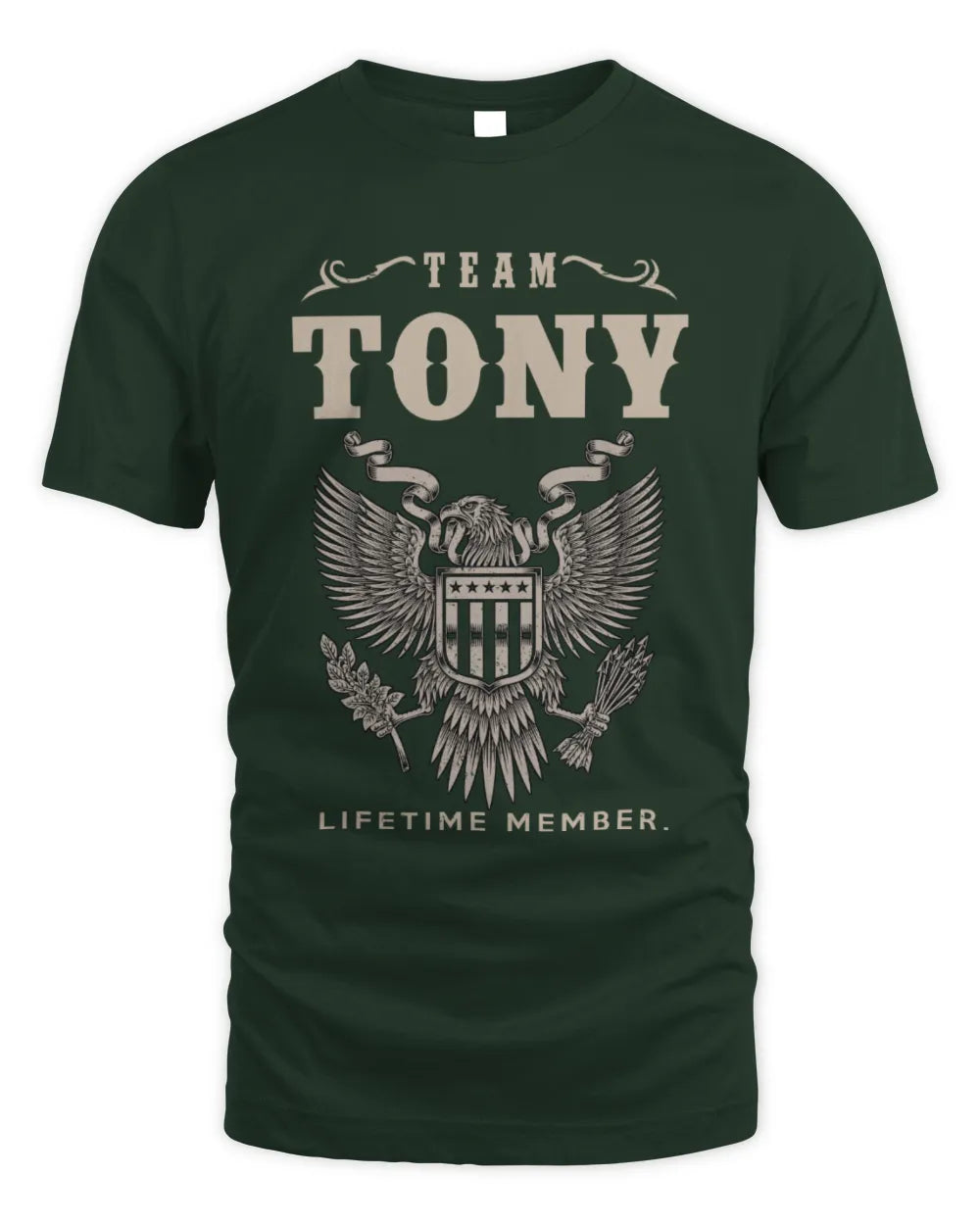 TONY TP06-K82 – Personalized Classic Style Apparel “Team NAME Lifetime Member” - Unisex Standard T-Shirt - Forest Green