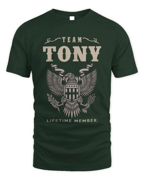 TONY TP06-K82 – Personalized Classic Style Apparel “Team NAME Lifetime Member” - Unisex Standard T-Shirt - Forest Green