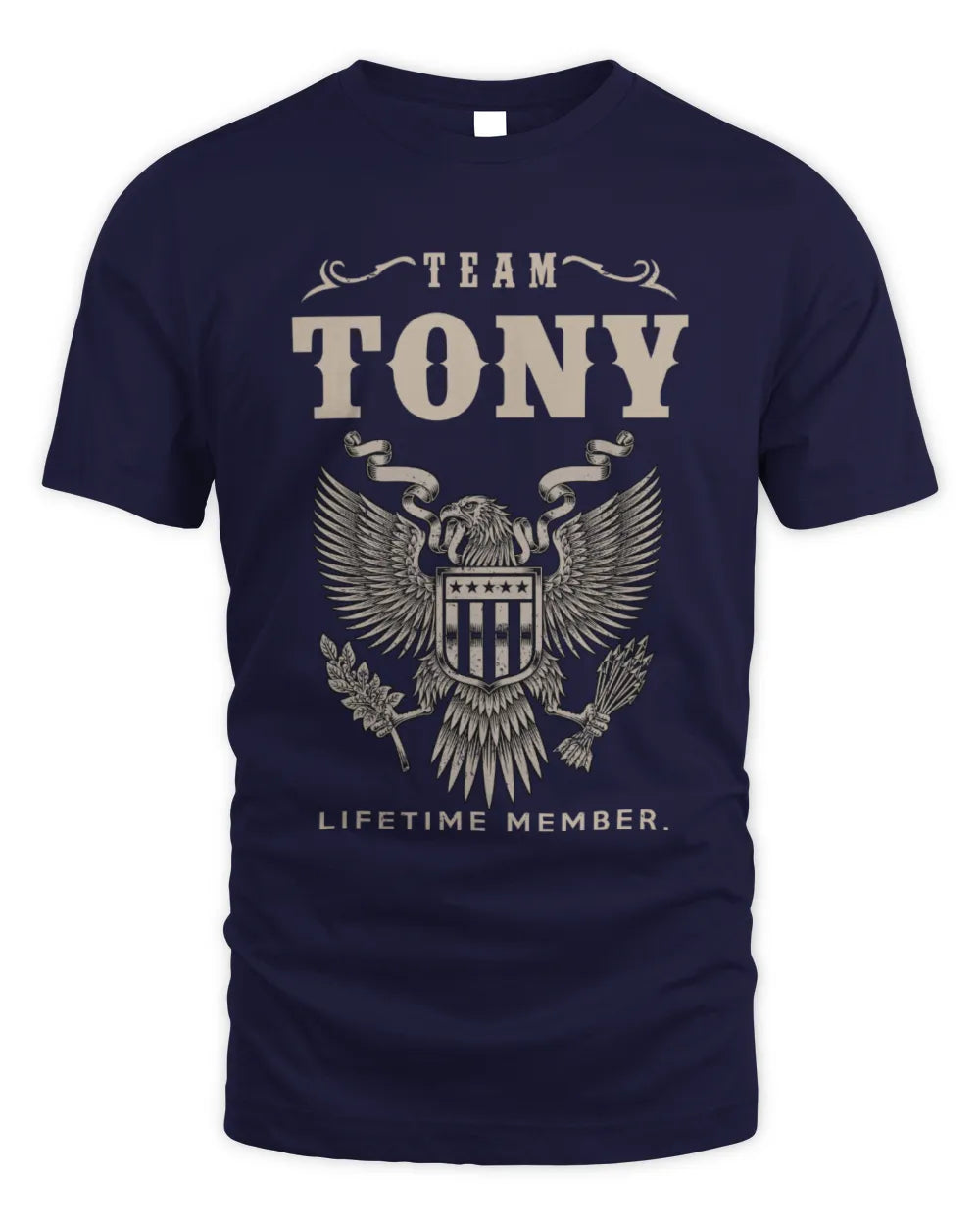 TONY TP06-K82 – Personalized Classic Style Apparel “Team NAME Lifetime Member” - Unisex Standard T-Shirt - Navy