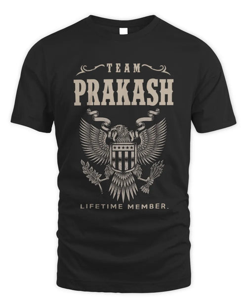 PRAKASH TP06-K82 – Personalized Classic Style Apparel “Team NAME Lifetime Member” - Unisex Standard T-Shirt - Black