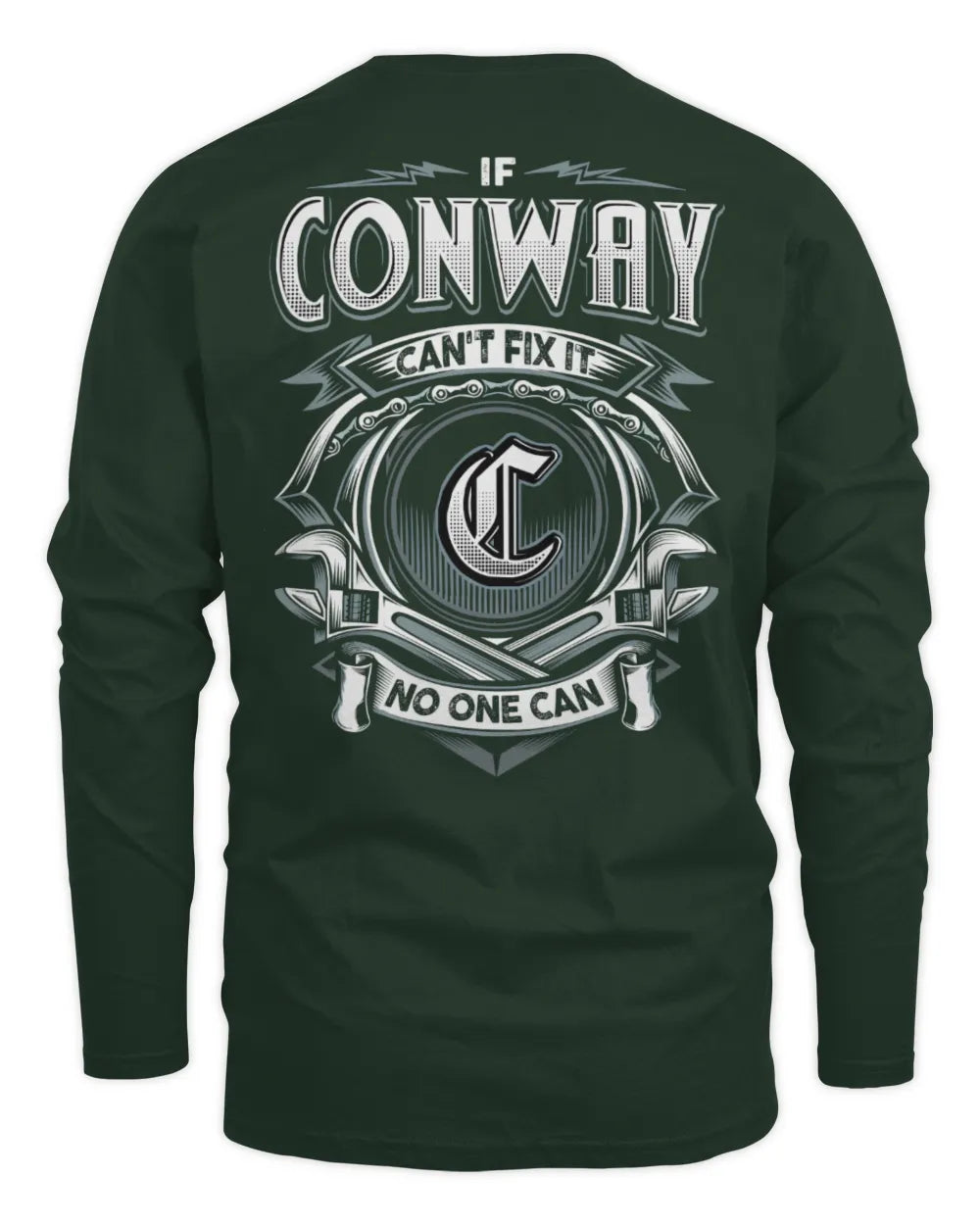 CONWAY AP81-K4-626 - Personalized Ahmed Quote Apparel “If Ahmed Can't Fix It, No One Can” - Men's Long Sleeved T-Shirt - Forest Green