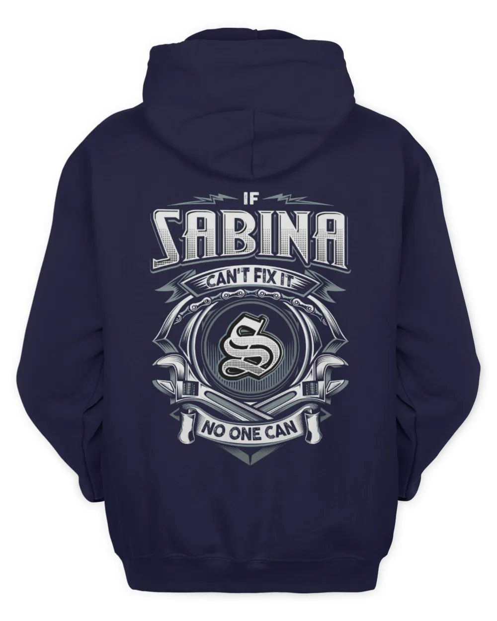 SABINA AP81-K4-626 - Personalized Ahmed Quote Apparel “If Ahmed Can't Fix It, No One Can” - Unisex Hoodie - Navy