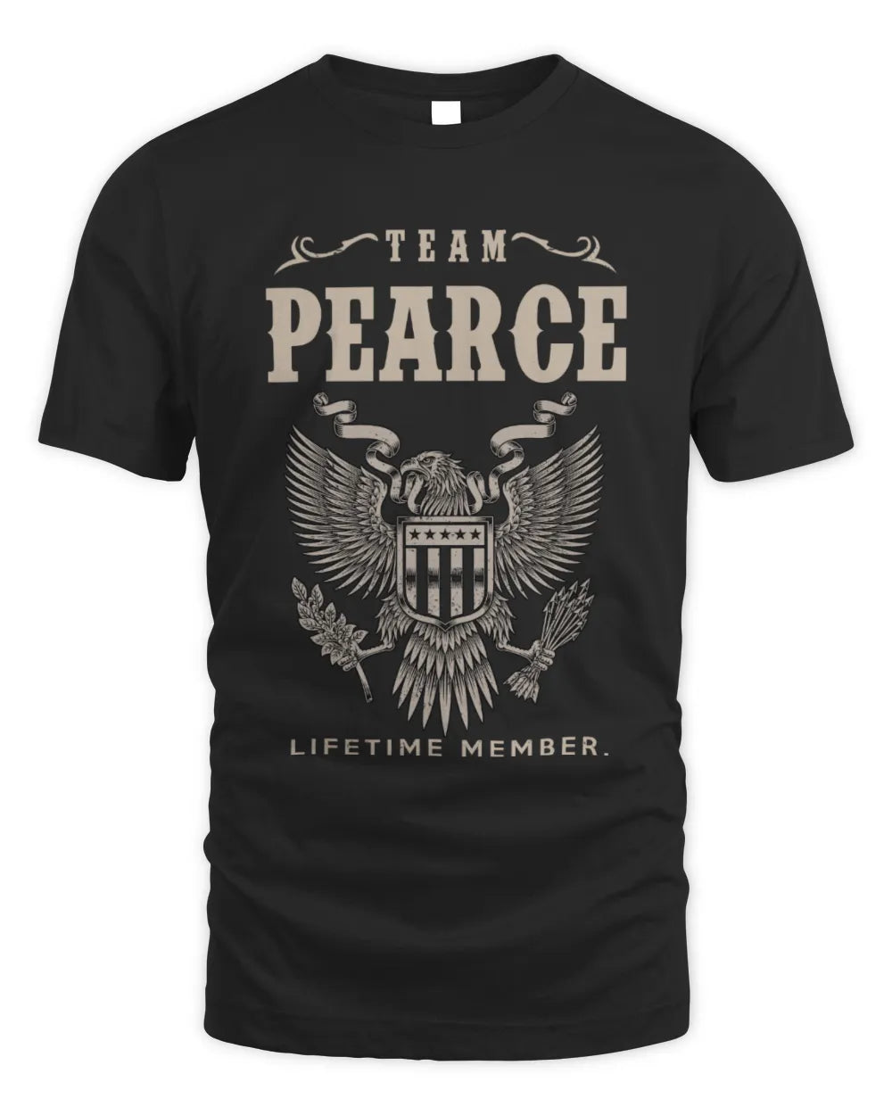 PEARCE TP06-K82 – Personalized Classic Style Apparel “Team NAME Lifetime Member” - Unisex Standard T-Shirt - Black