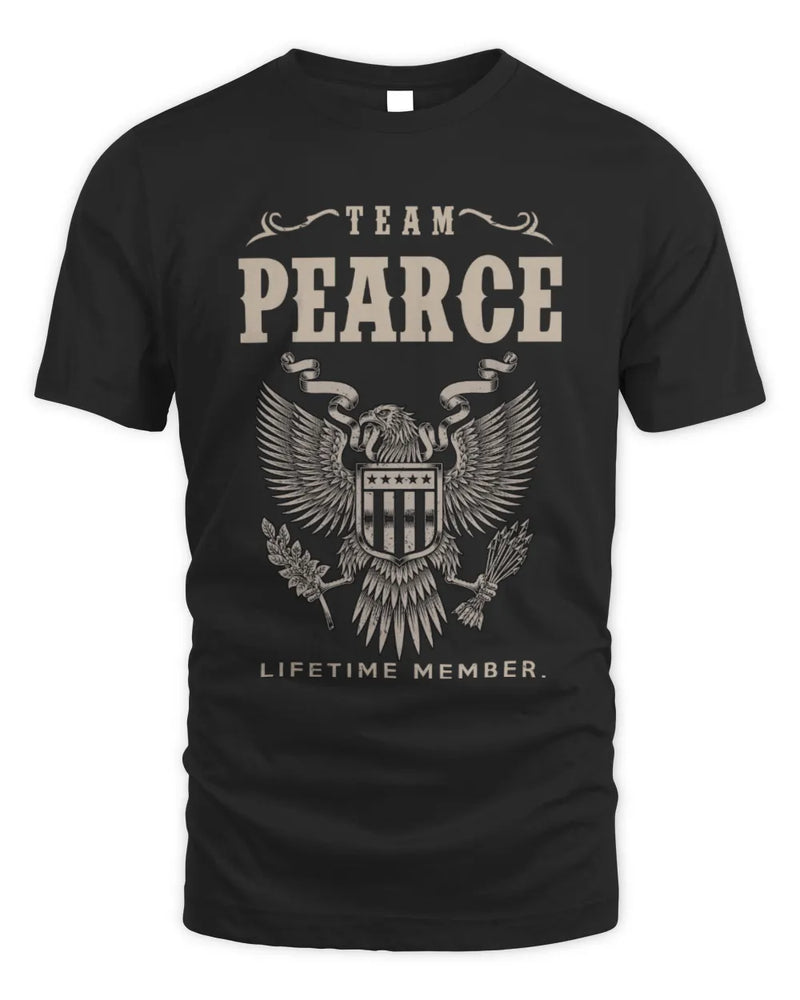 PEARCE TP06-K82 – Personalized Classic Style Apparel “Team NAME Lifetime Member” - Unisex Standard T-Shirt - Black