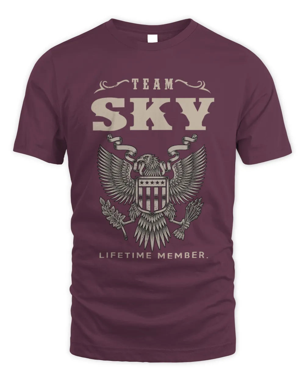 SKY TP06-K82 – Personalized Classic Style Apparel “Team NAME Lifetime Member” - Unisex Standard T-Shirt - Maroon