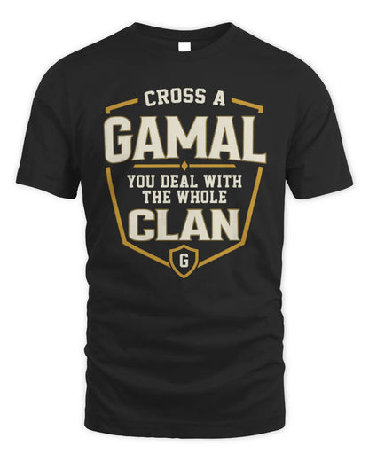 GAMAL NT1-K008 Cross A/An NAME, You Deal With the Whole Clan | Personalized Vintage T-Shirt - Unisex Standard T-Shirt - Black