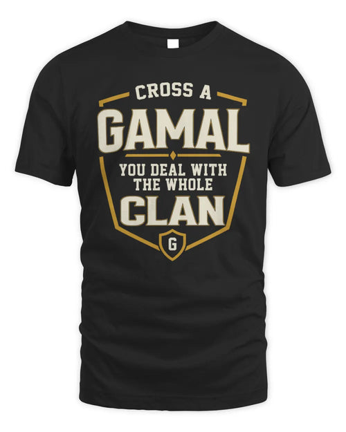 GAMAL NT1-K008 Cross A/An NAME, You Deal With the Whole Clan | Personalized Vintage T-Shirt - Unisex Standard T-Shirt - Black