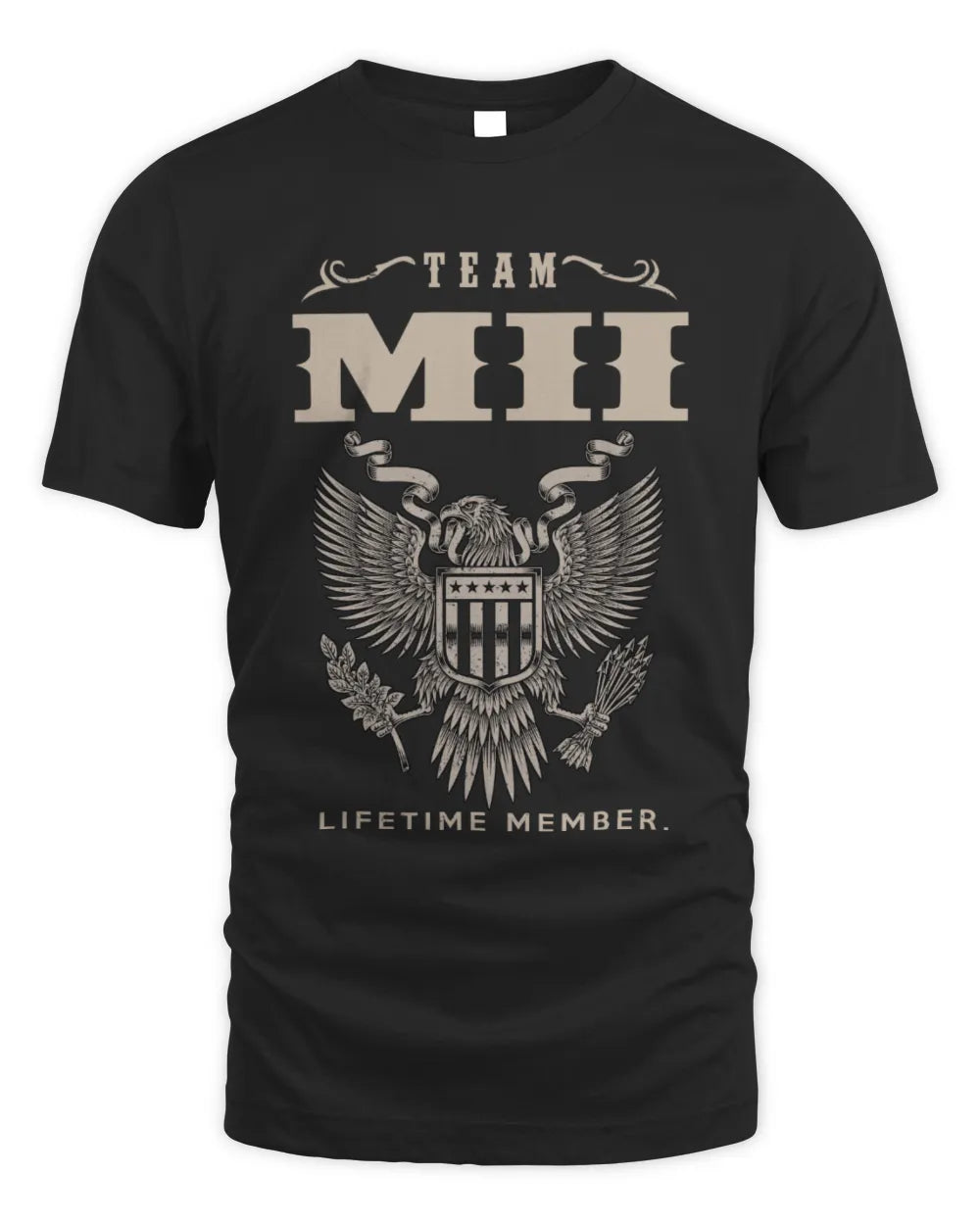 MII TP06-K82 – Personalized Classic Style Apparel “Team NAME Lifetime Member” - Unisex Standard T-Shirt - Black
