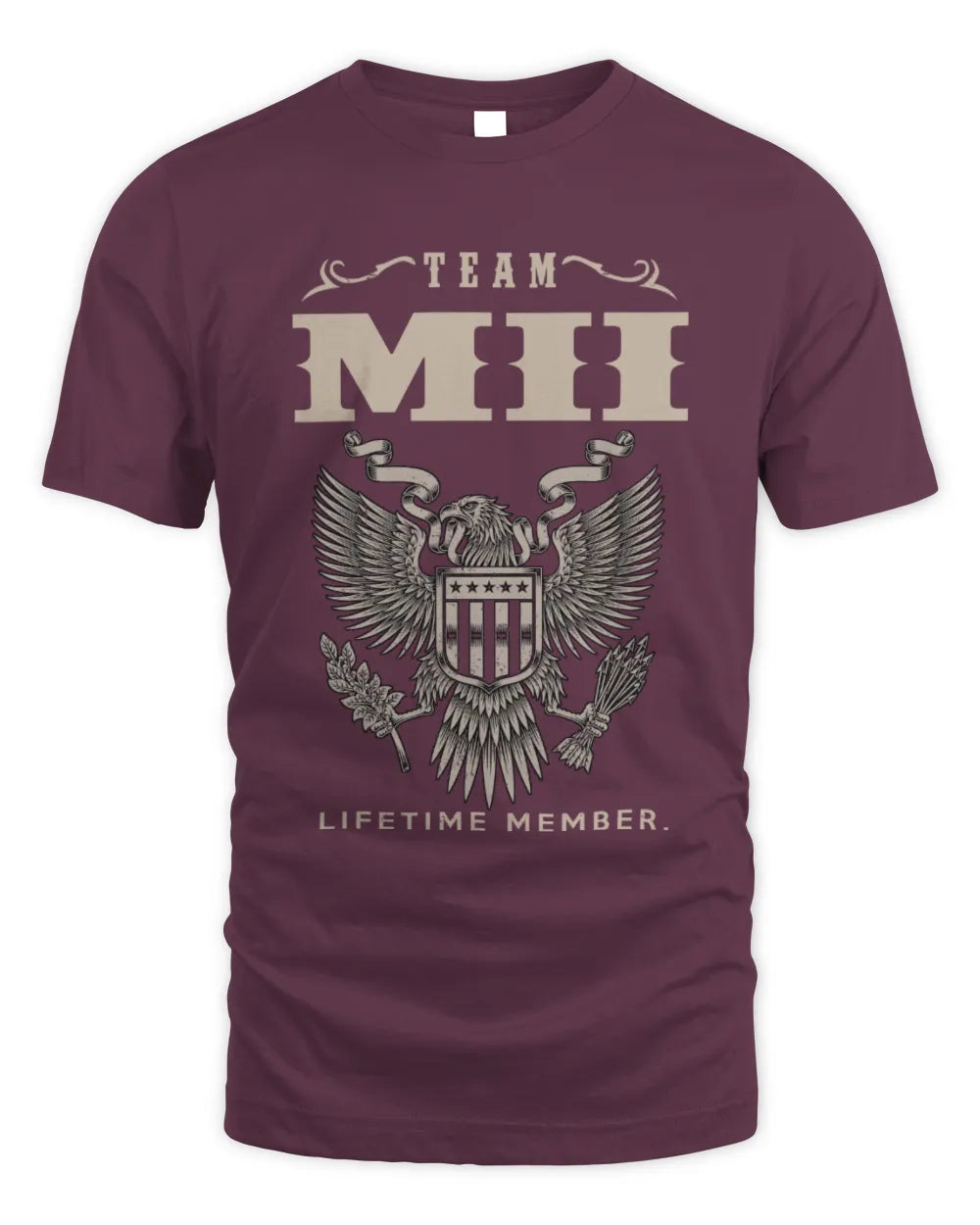 MII TP06-K82 – Personalized Classic Style Apparel “Team NAME Lifetime Member” - Unisex Standard T-Shirt - Maroon