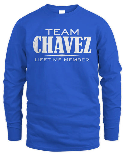 CHAVEZ BL62-K4-128 - Personalized “Team NAME Lifetime Member” - Men's Long Sleeved T-Shirt - Royal