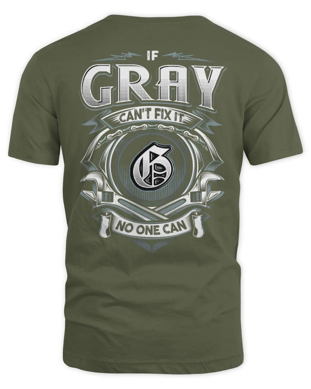 GRAY AP81-K4-626 - Personalized Ahmed Quote Apparel “If Ahmed Can't Fix It, No One Can” - Unisex Standard T-Shirt - Military Green