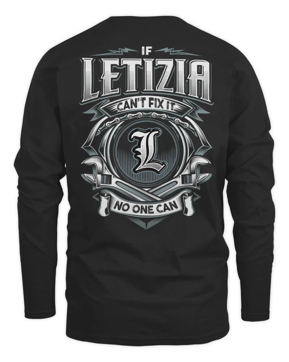 LETIZIA AP81-K4-626 - Personalized Ahmed Quote Apparel “If Ahmed Can't Fix It, No One Can” - Men's Long Sleeved T-Shirt - Black