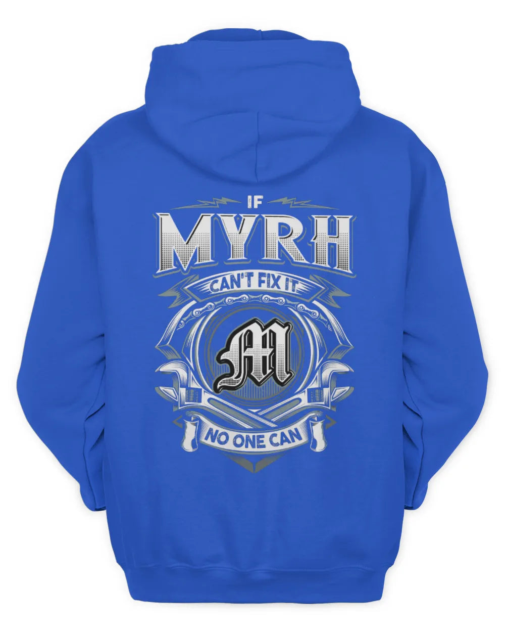 MYRH AP81-K4-626 - Personalized Ahmed Quote Apparel “If Ahmed Can't Fix It, No One Can” - Unisex Hoodie - Royal